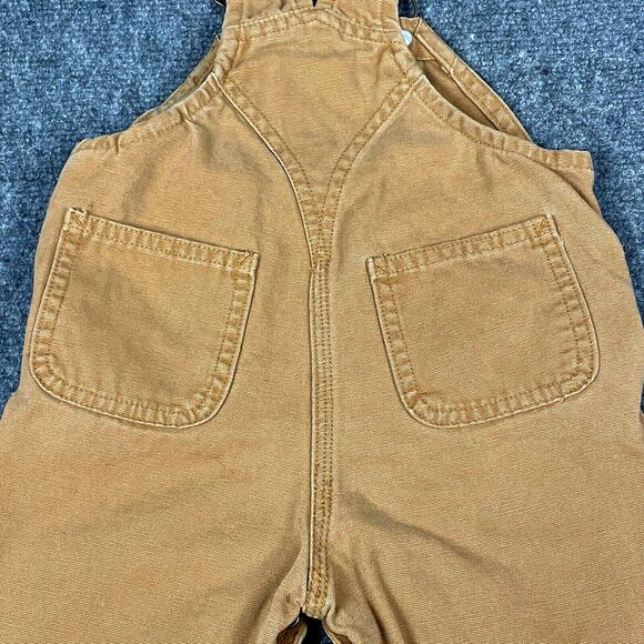 Carhartt Canvas Bib Overalls Infant Sz 9 Mos 9M Brown Double  Knee Kids Work - Picture 7 of 12